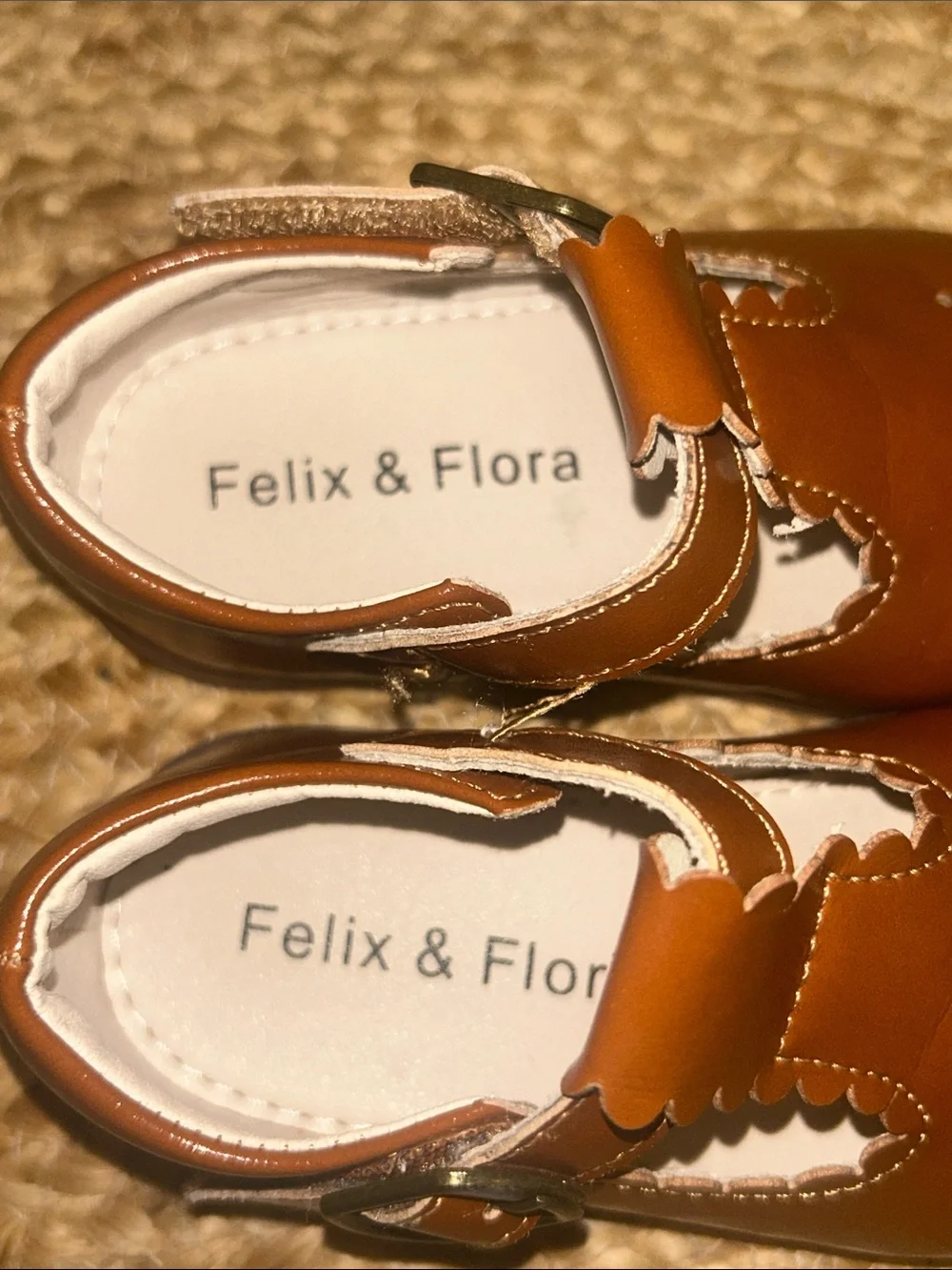 Felix & Eloise Girls' Tan Leather Mary Jane Dress Shoes